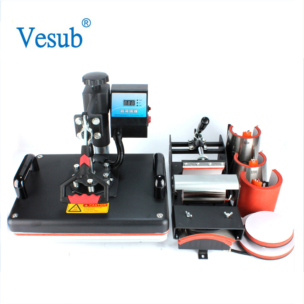 High Quality Cheap Price Popular Sell Customized Design Heat Press Sublimation Slide Rail Combo 4 in 1 Machine