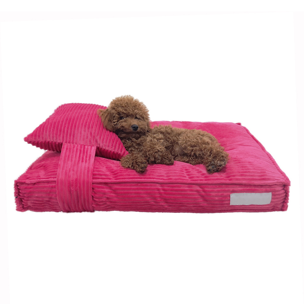 Wholesale Removable Cover Dog Sofa Pet Luxury Cat Bed With Pillow Corduroy pet dog pillow bed