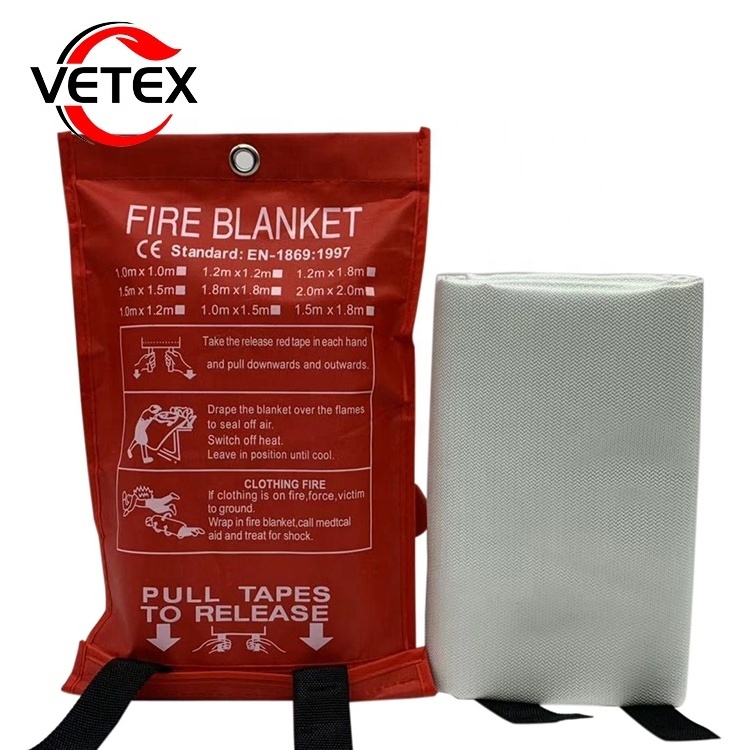 430GSM Emergency Safe Fiberglass Cloth Fabric Large Size Fire Blankets en1869 fire blanket for kitchen