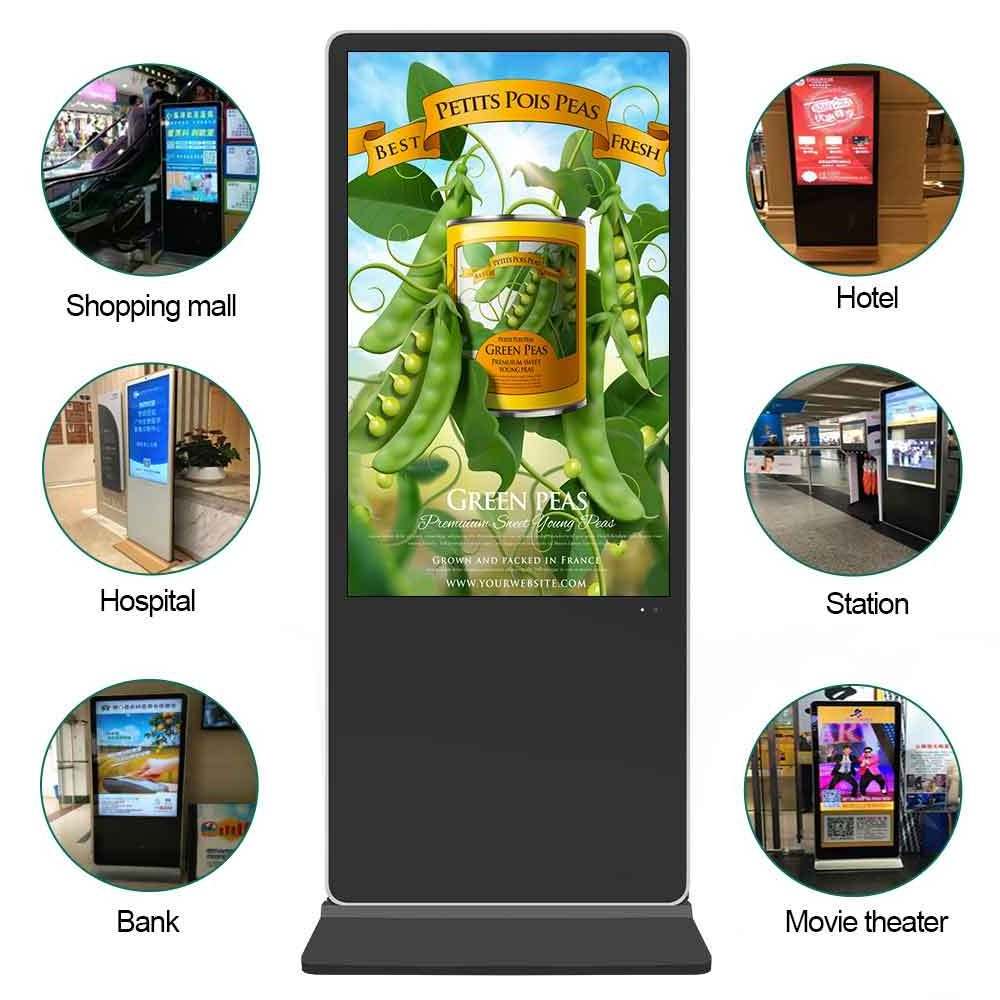 Floor Standing Kiosk 32-86 Inch Android Video LCD Advertising Player Equipment Indoor Totem Digital Touch Signage Display