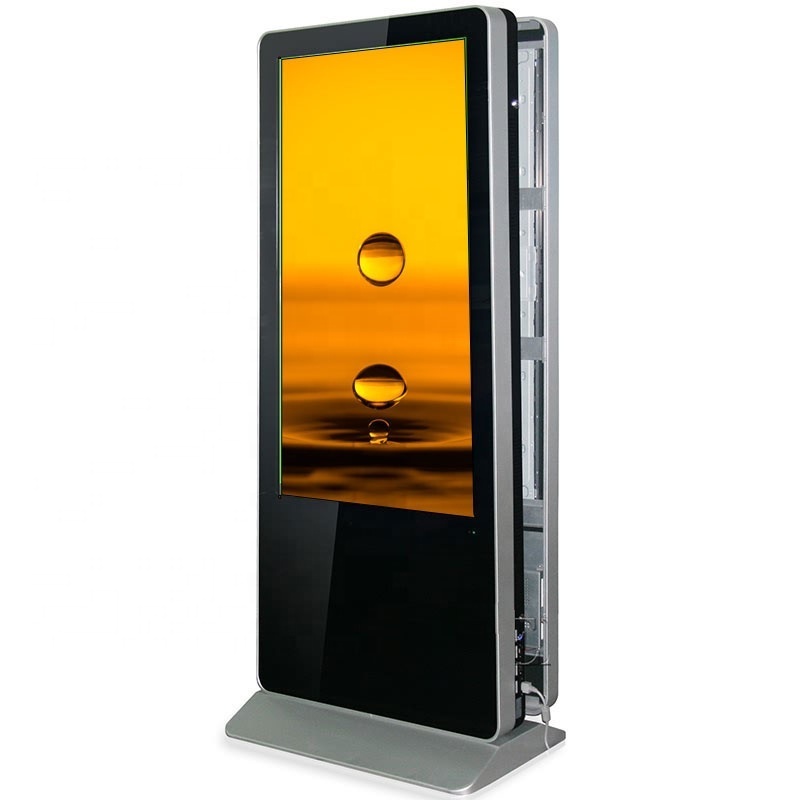 55 inch indoor dual screens LCD double sided touch screen monitor digital signage totem self service kiosk