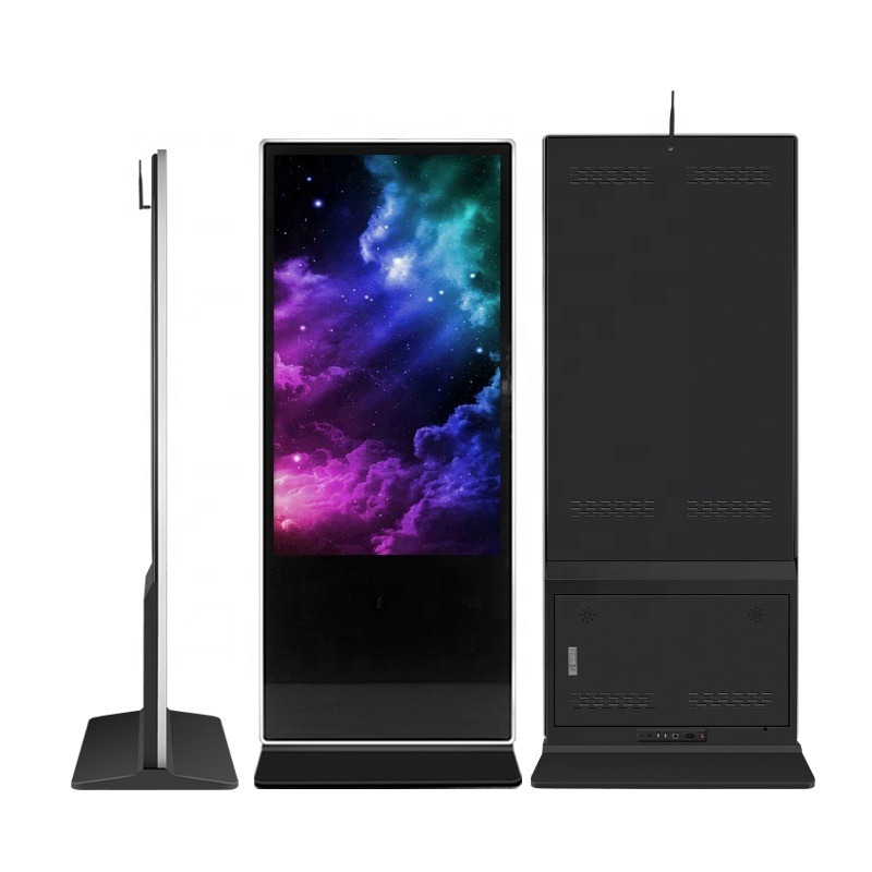 55 Inch Indoor Vertical Totem Android Advertising Video Display LCD Ultra Thin Free Standing Digital Signage Touch Screen Kiosk