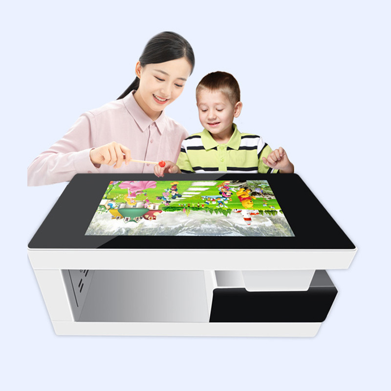 Free standing 43 55 inch indoor lcd interactive android or windows system coffee game smart touch screen table