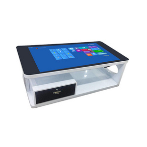 Free standing 43 55 inch indoor lcd interactive android or windows system coffee game smart touch screen table