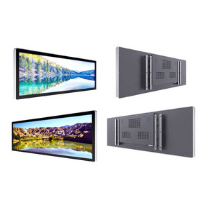 Customize cms digital signage advertising player ultra wide stretched bar screen video shelf edge display