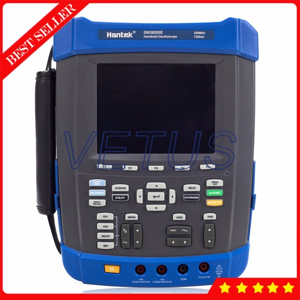 DSO8202E 200MHz 6 in 1 Handheld Digital Oscilloscope with Scopemeter Recorder DMM Spectrum Analyzer Arbitrary Waveform generator