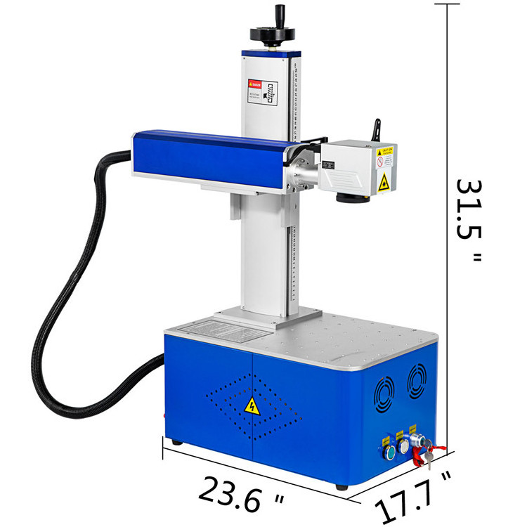 SIHAO blue and white 30w 50w raycus split deep engraving optical fiber laser marking machine for wood from China