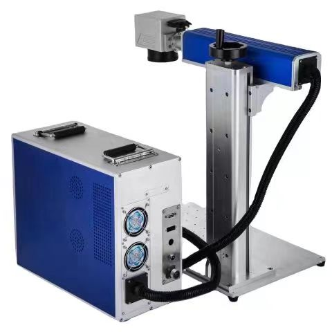 SIHAO blue and white 30w 50w raycus split deep engraving optical fiber laser marking machine for wood from China