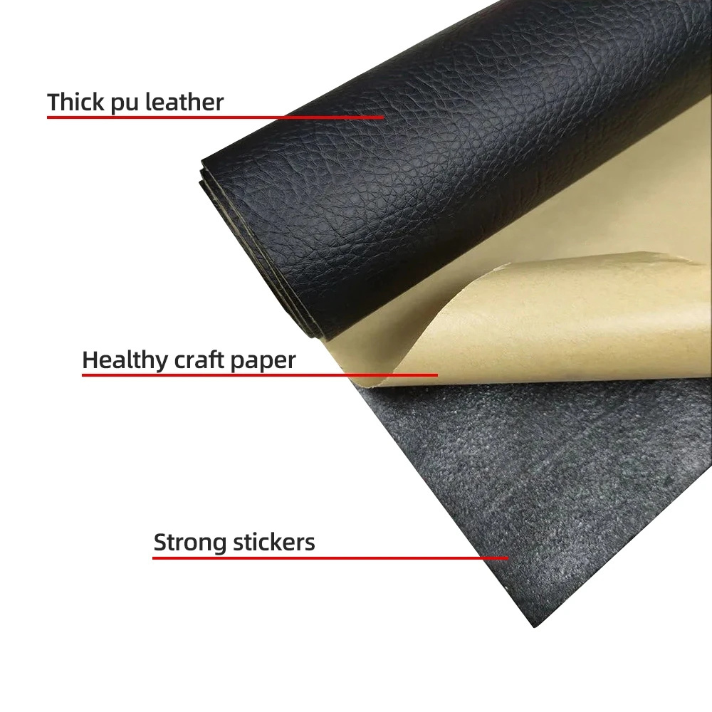 Self-adhesive Leather Repair Patch Refinisher Cuttable Sofa Repair Sticker Design Diy PU Leather Patch Sticky for Car Seat Bag