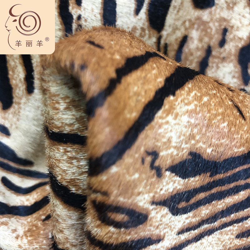 Tiger Leather Sofa Home Decor Horse Fur Shoes Boots Genuine Cowhide Bag Imitation Tiger Skin Style Rug