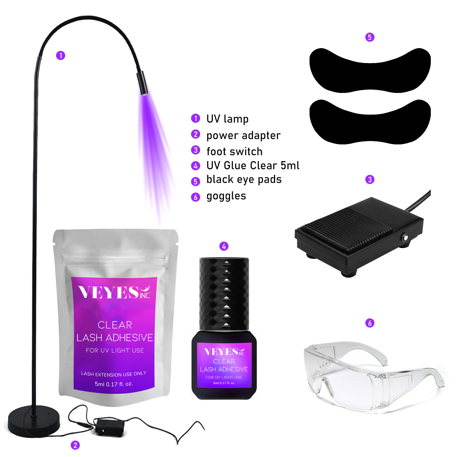 VEYES inc Professional UV Lash Glue System Veyelash Private Label uv Glue Eyelash LED UV Eyelash Glue