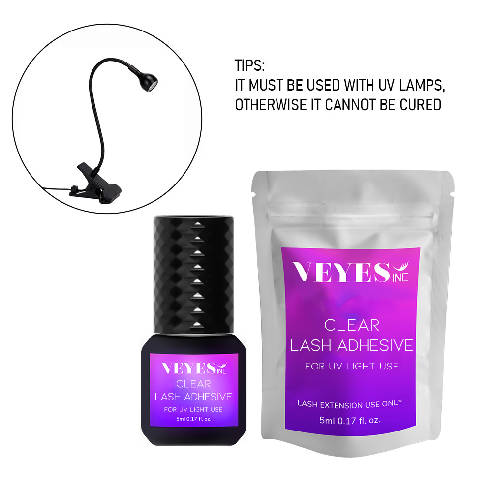 VEYES inc New Product eyelash extensions glue uv light lash glue uv eyelash sensitive led Waterproof uv lash extension glue