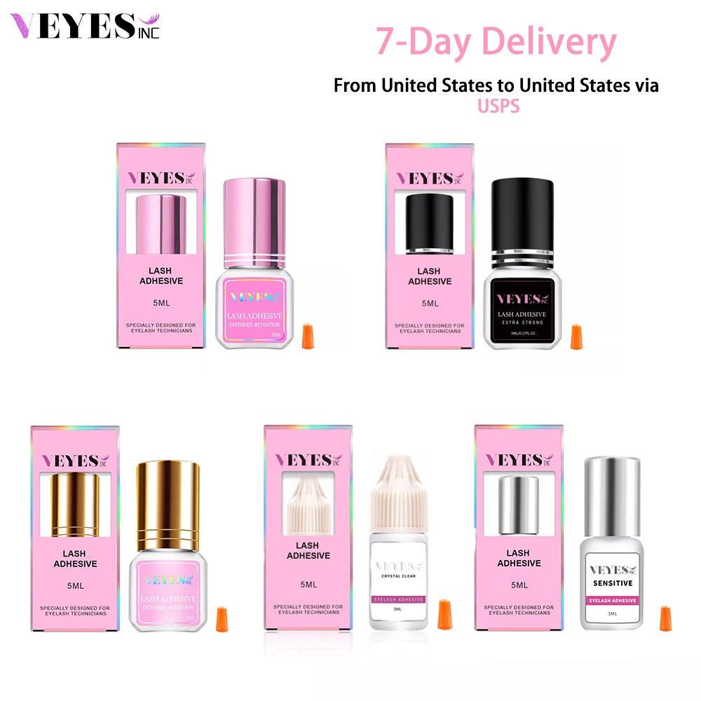 VEYES Private Label Korea 0.5 Second Waterproof Eyelash Extension Glue Low Humidity Fast Drying Strong Custom Lash Glue