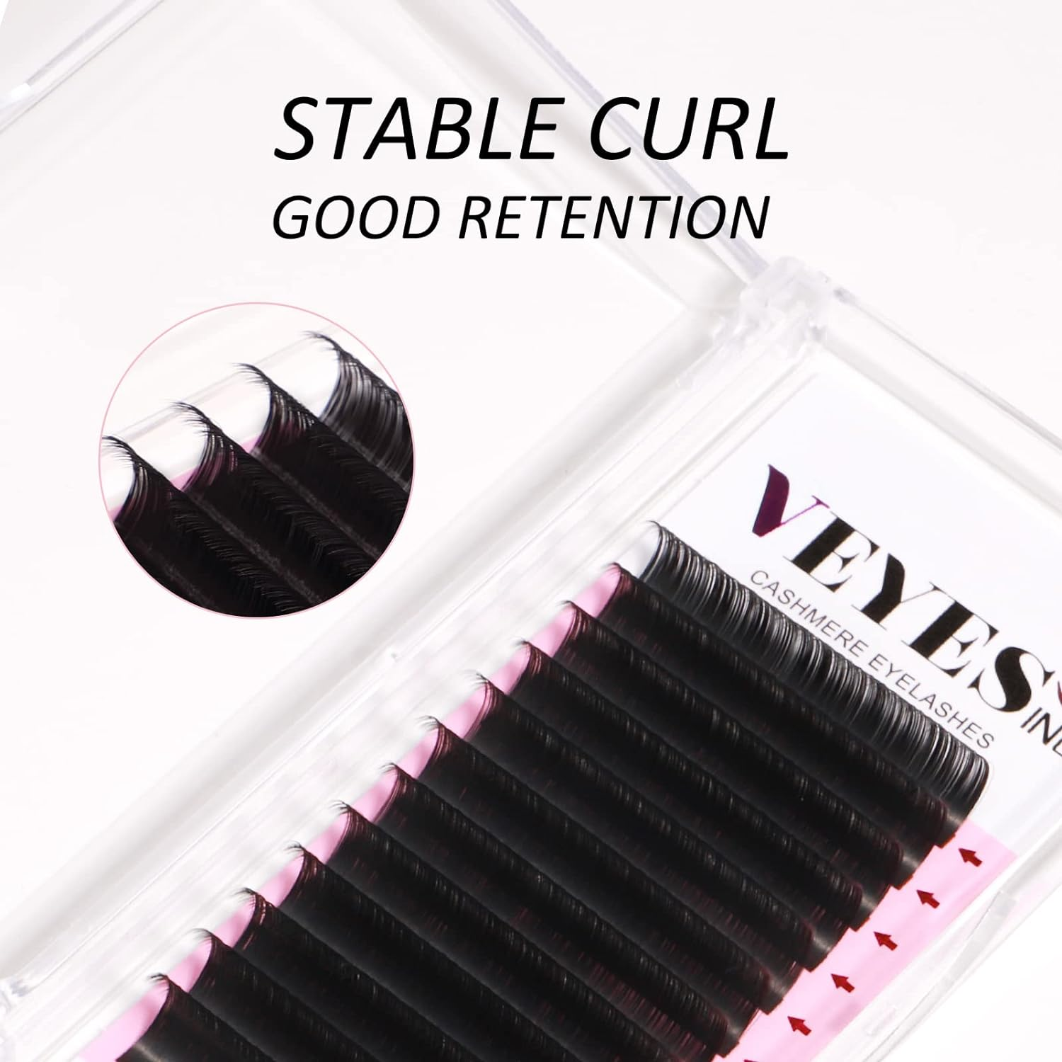 VEYES Jet Black Cashmere Lash Extensions Pinch Method Wholesale Silk Premium Lash Extension Trays Volume Lash Extensions