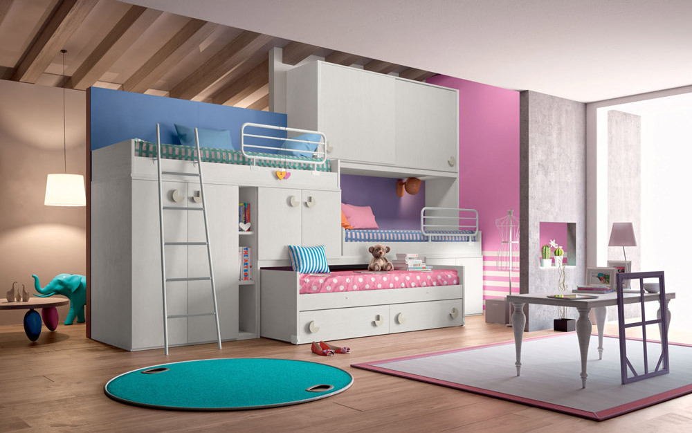 Best seller and high quality kids bedroom set compositions 100% Made in Italy for retail and for export