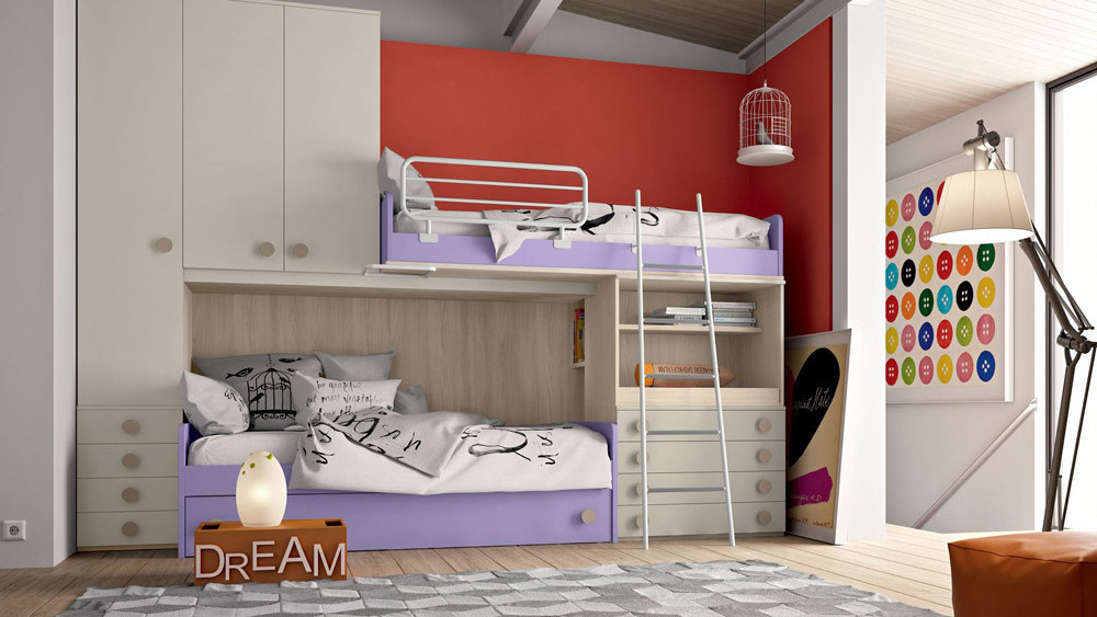 Best seller and high quality kids bedroom set compositions 100% Made in Italy for retail and for export