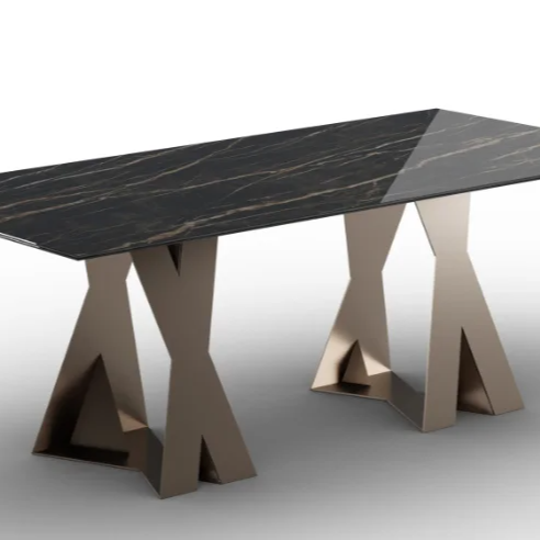 Exclusive and Premium quality dining table with marble finishes top 100% made in Italy for retail and export