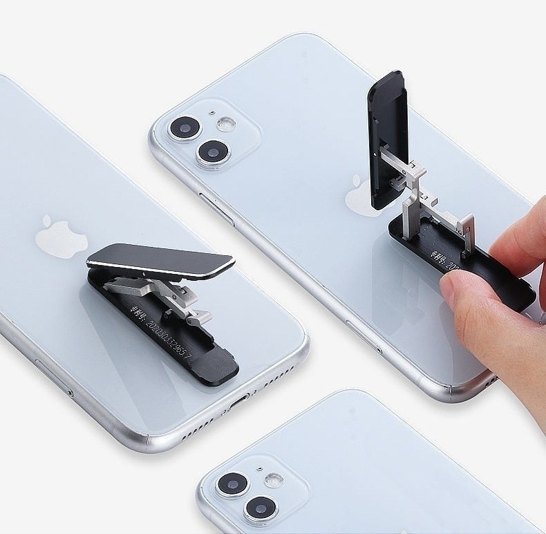 Mini Metal Kickstand Folding Phone Holder Aluminum Alloy Phone Holder Invisible Foldable Mobile Phone Stand Holder