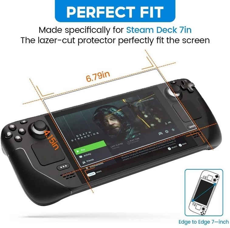 7 inch Tempered Glass For Steam Deck Screen Protector HD Tempered Glass Anti Scratch Work Compatible with Steam Deck