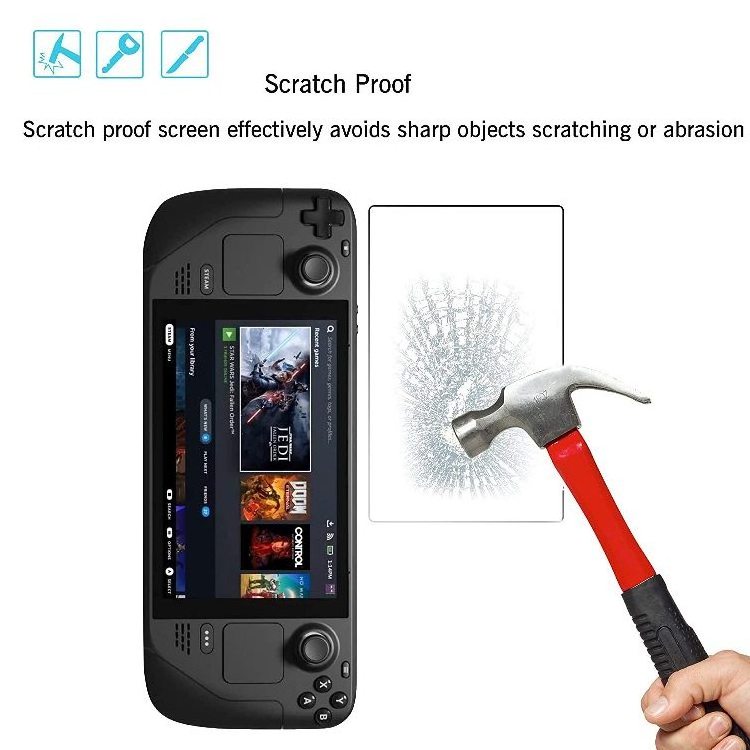 7 inch Tempered Glass For Steam Deck Screen Protector HD Tempered Glass Anti Scratch Work Compatible with Steam Deck