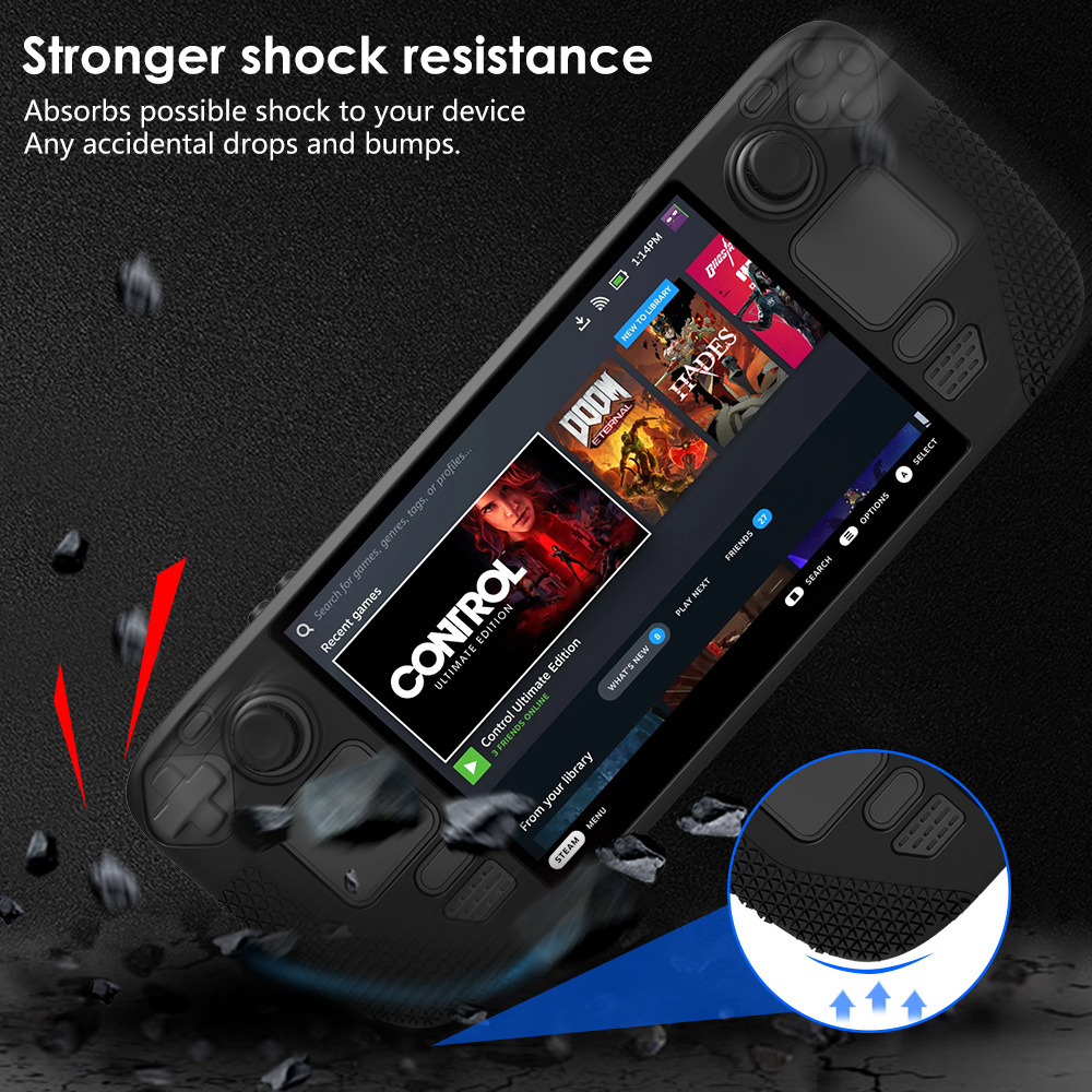 Protective Silicone Case for Steam Deck Anti-slip Grip Cover Protector Skin for Steam Deck Game Console Game Accessories For Ste