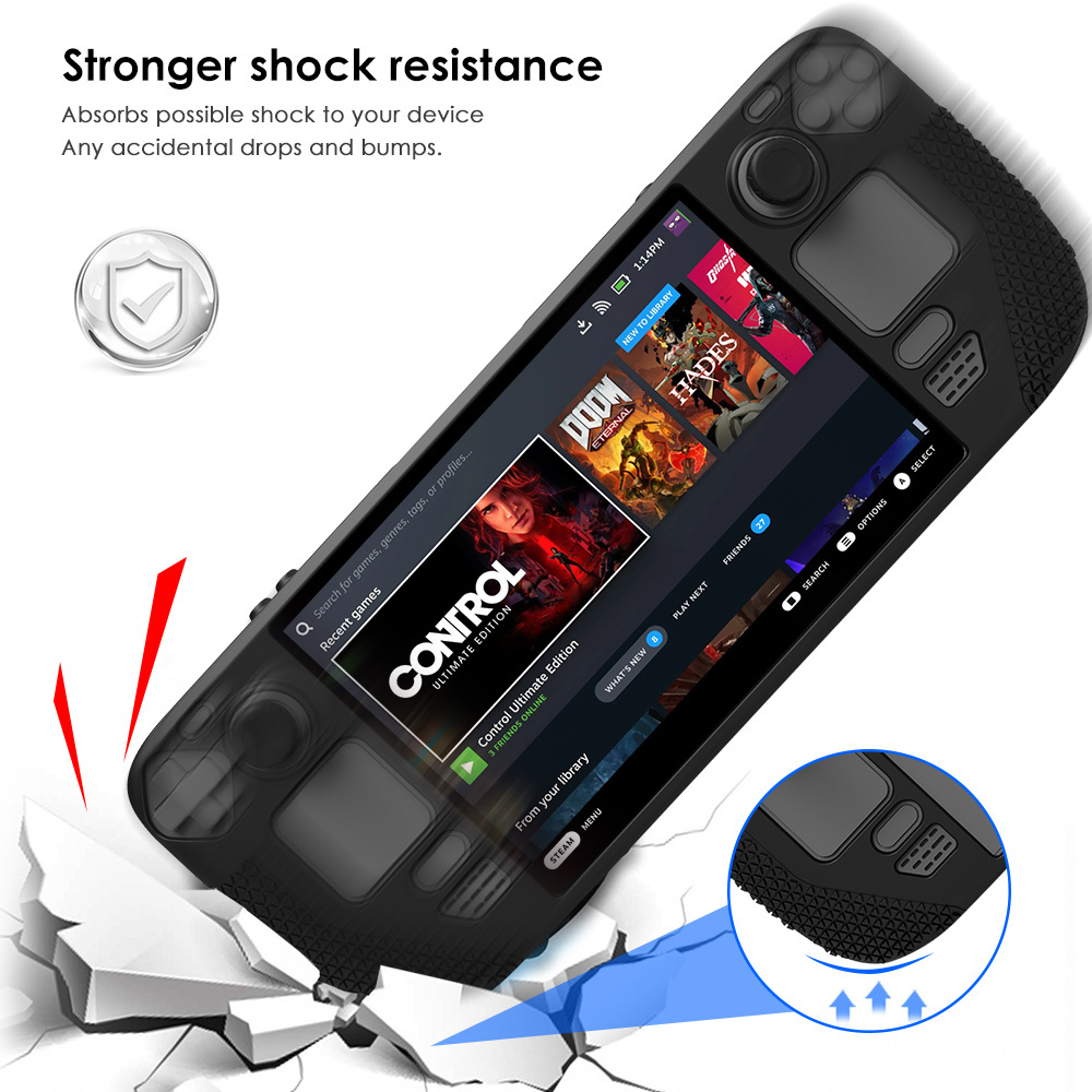 Silicone Case for Steam Deck Anti-slip Grip Cover Protector Skin for Steam Console Game Accessories Steam Deck Case