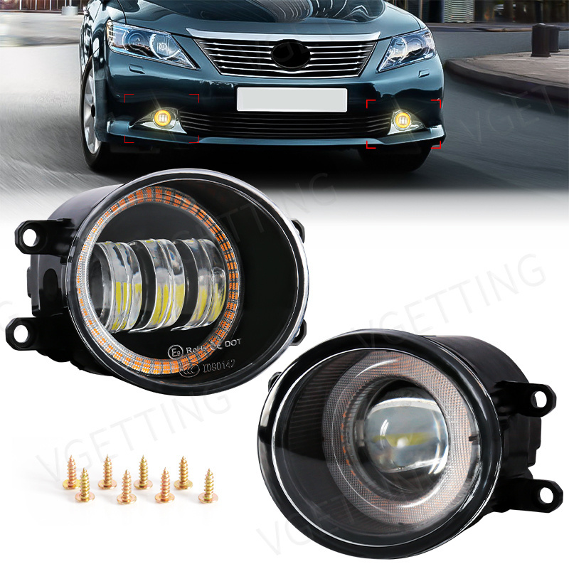 Universal Led Turn Signals Angel Eye Driving Fog Lamp DRL Daytime Running Light for Toyota Prius Highlander C-HR