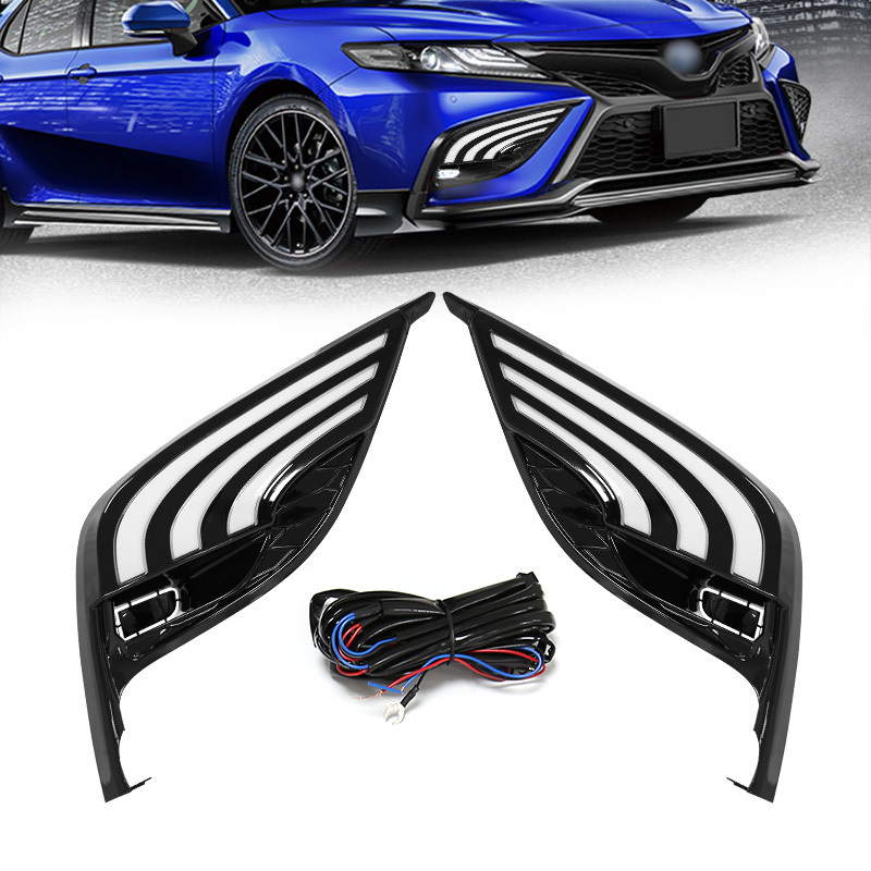 White Blue Amber LED Turn Signal Fog Lamp  DRL kits For Toyota Camry SE 21-23 2024 Daytime Running Light