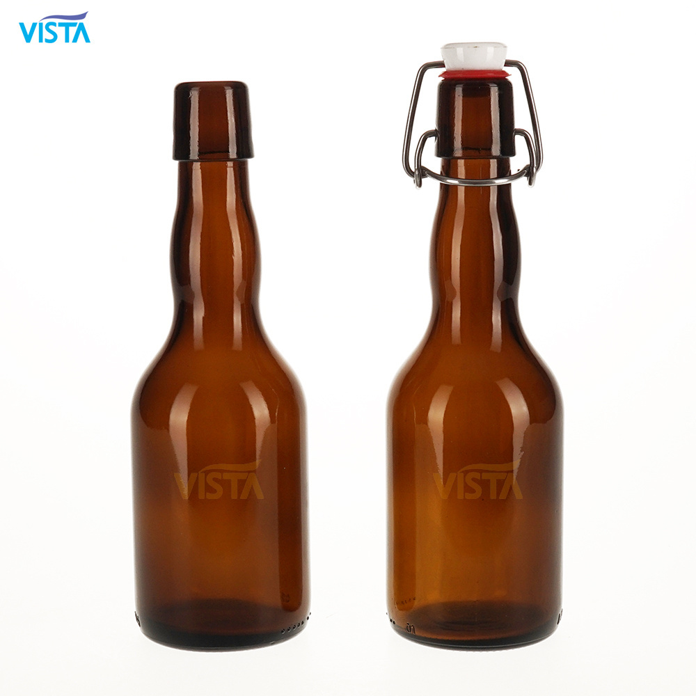 Wholesale 330ml 500ml 750ml 1Liter 1000ml swing top cheap empty amber clear glass beer bottle