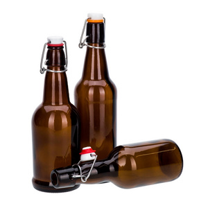 Wholesale 330ml 500ml 750ml 1Liter 1000ml swing top cheap empty amber clear glass beer bottle