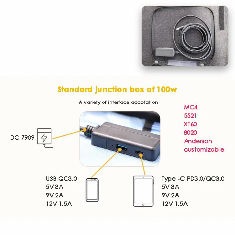 Solar Cell Perc 200w Foldable Solar Panels For Lead Lithium Battery Portable Generator Electric Motor Bike