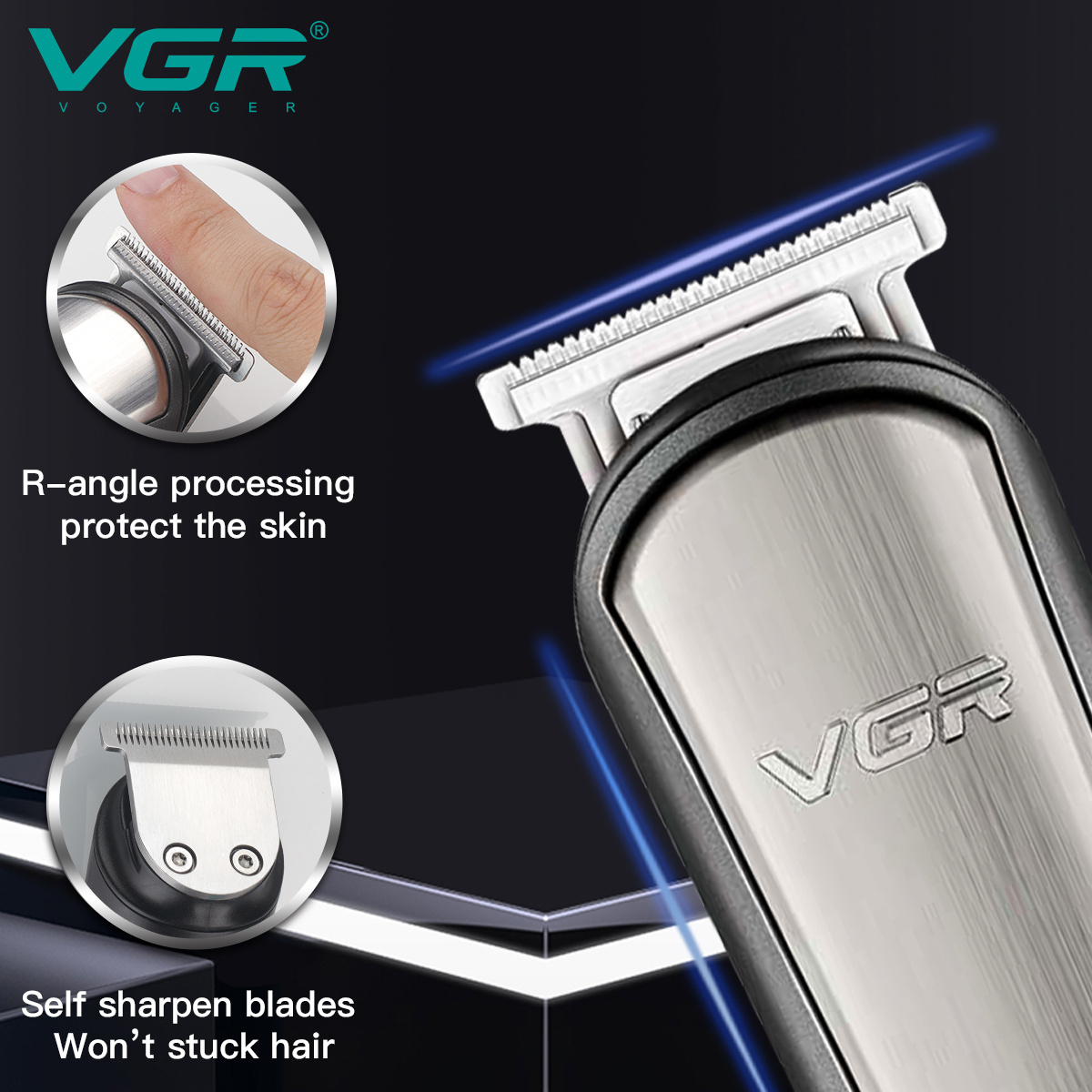 VGR V-105 Professional Grooming Kit 5 in 1 Electric Barber Hair Clipper Set Body Shaver Nose Hair Trimmer Cordless for Men