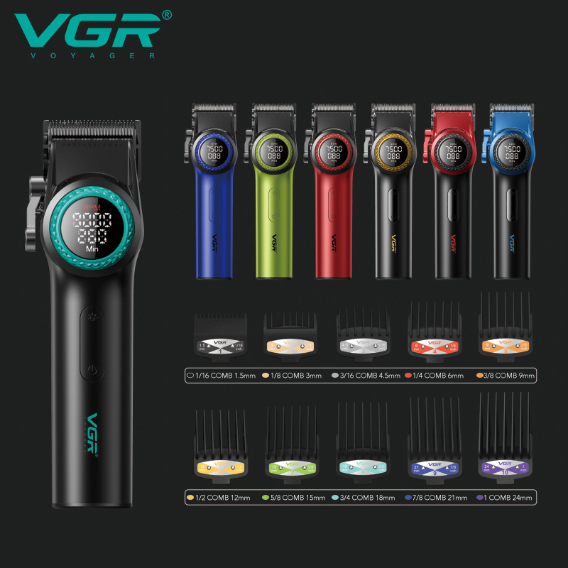 VGR V-001 Fade Blade High-Speed Salon Series Cordless Professional Rechargeable Metal Hair Clipper for Men