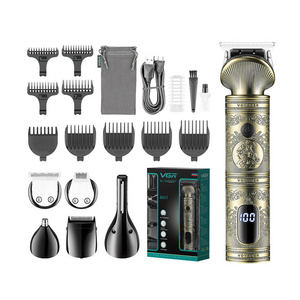 VGR V-106 6 in 1 Grooming Kit Beard Shaver Nose Body Trimmer Professional Cordless Hair Trimmer Hair Clipper Set for Men