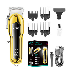 VGR V-680 Golden Hair Trimmer Cordless Cut Machine Wireless Electric Barber Clippers Professional Hair Clipper for Men