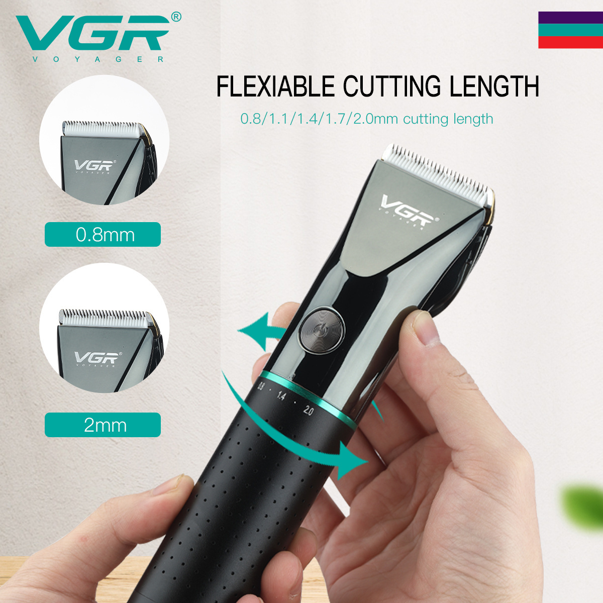 VGR V-661 Adjustable Metal Professional Rechargeable Beard Trimmer Electric Cordless Barber Hair Clipper for Men