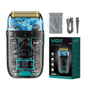 VGR V-352 Waterproof Foil Head Hair Shaver Rechargeable Shaving Machine Professional Electric Shavers for Men