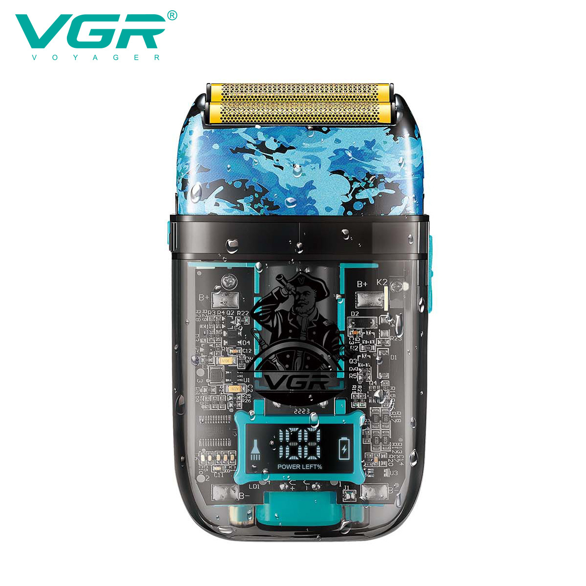 VGR V-352 Waterproof Foil Head Hair Shaver Rechargeable Shaving Machine Professional Electric Shavers for Men