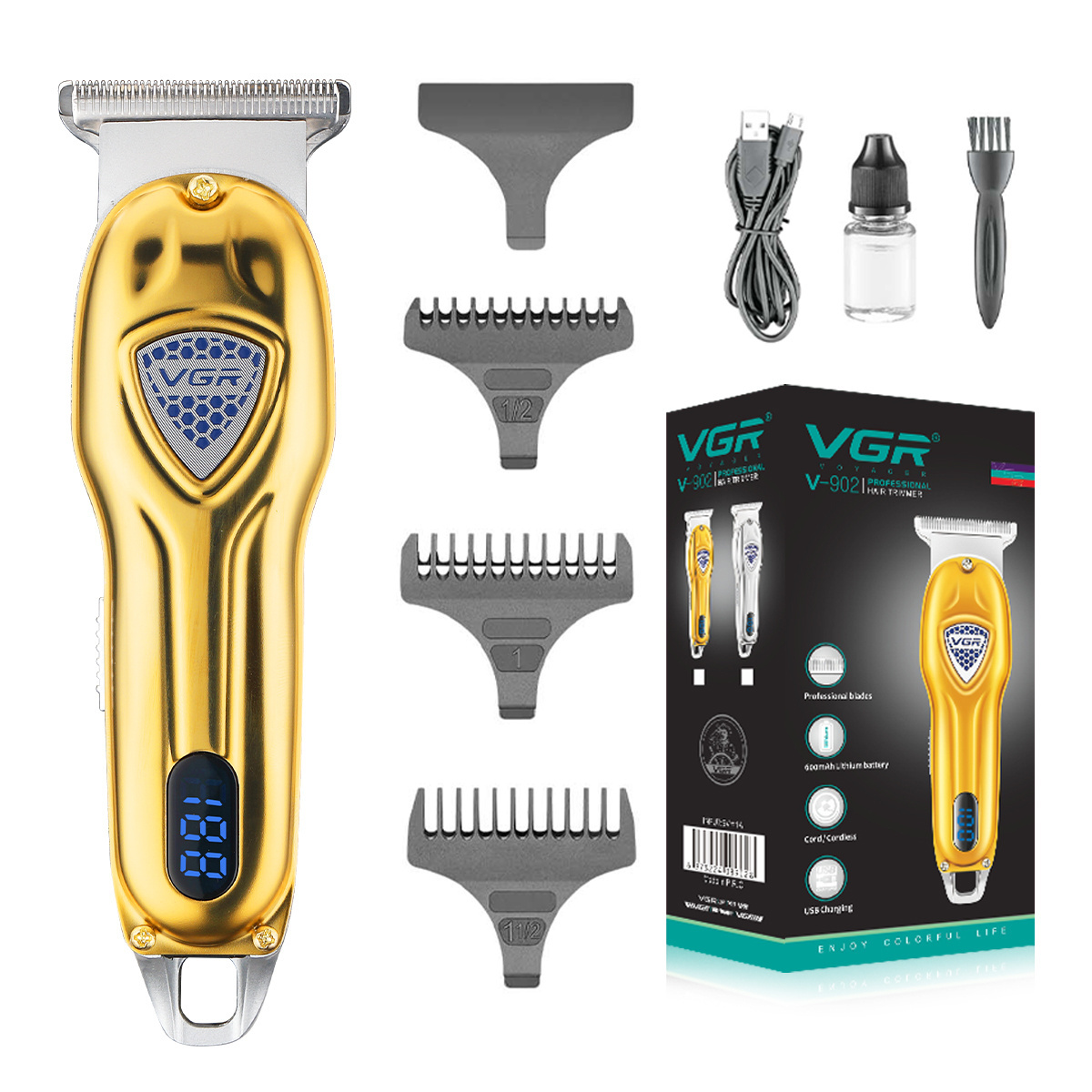 VGR V-902 Mini Professional Rechargeable Best Hair Clipper Mens Electric Hair Trimmer Cordless for Men