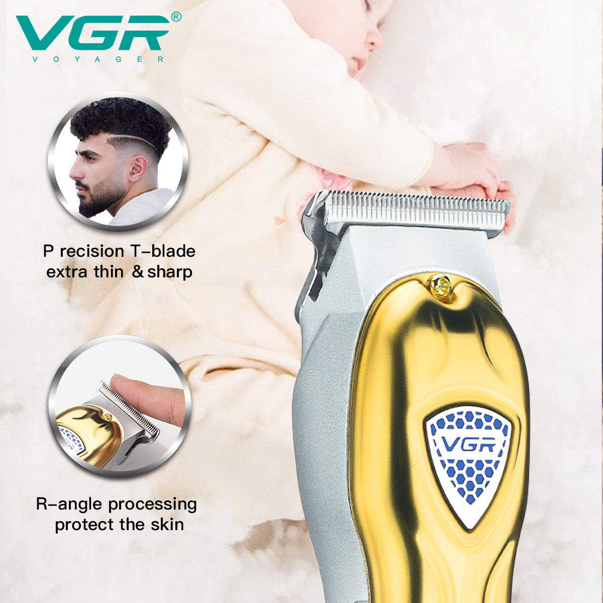 VGR V-902 Mini Professional Rechargeable Best Hair Clipper Mens Electric Hair Trimmer Cordless for Men