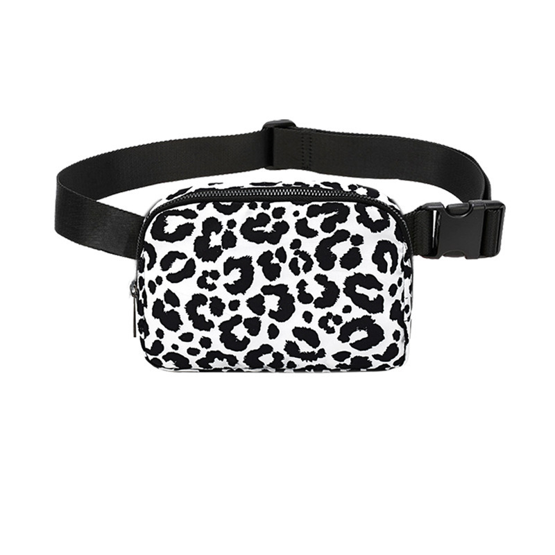 Best Selling Women Leopard Sports Running Outdoor Waist Bag Waterproof Nylon Chest Bag Travel Crossbody Bag