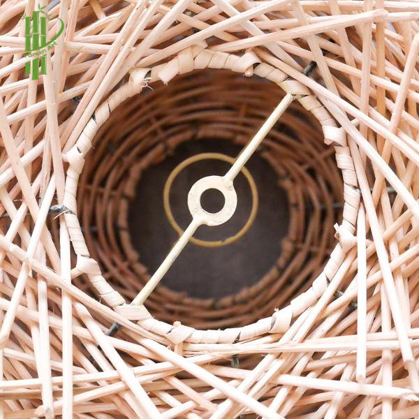 Handmade bird's nest shape rattan bamboo ceiling lamps natural pendant light lampshade lamp cover home decor in Vietnam