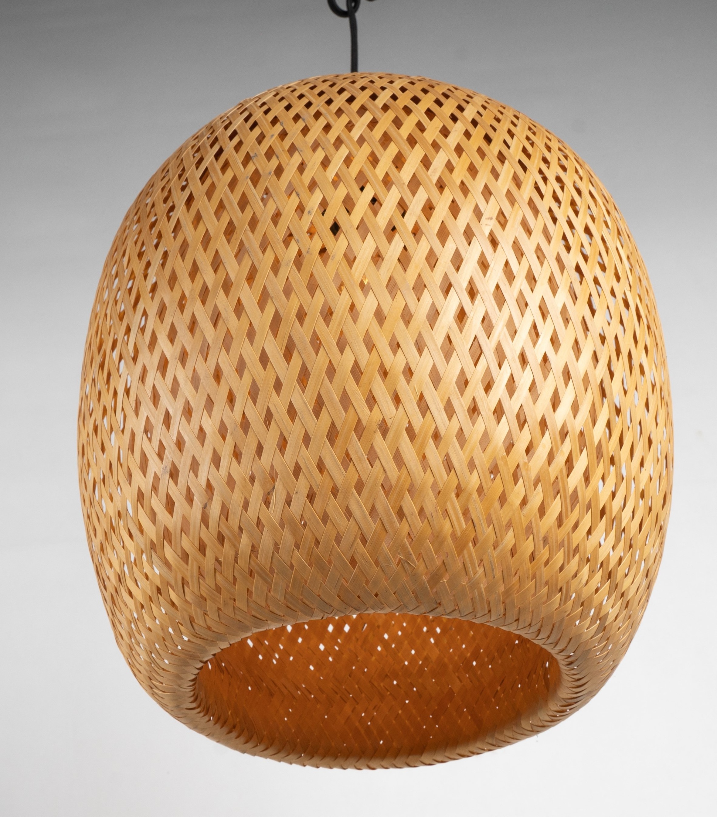 Bamboo Pedant Light - Handmade Woven Chandelier, Hanging Ceiling Lampshade, Boho Lighting