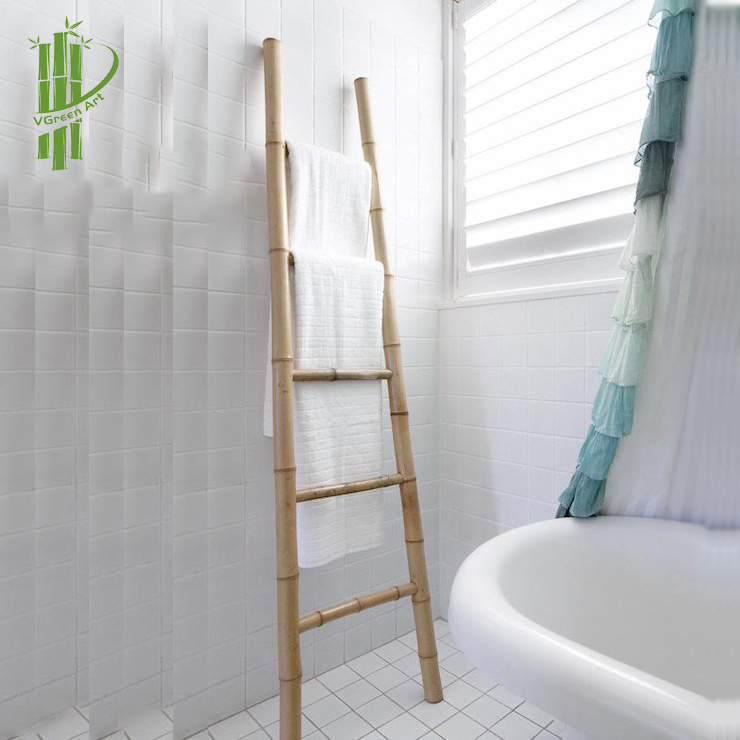 BATHROOM ACCESSORIES natural bamboo ladder shelf blanket ladders bamboo sauna rooms dressing room towel ladder clothes rack