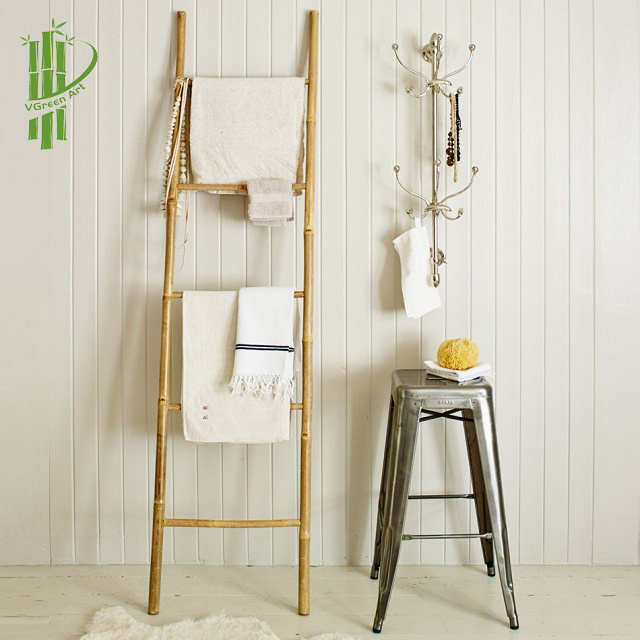 BATHROOM ACCESSORIES natural bamboo ladder shelf blanket ladders bamboo sauna rooms dressing room towel ladder clothes rack