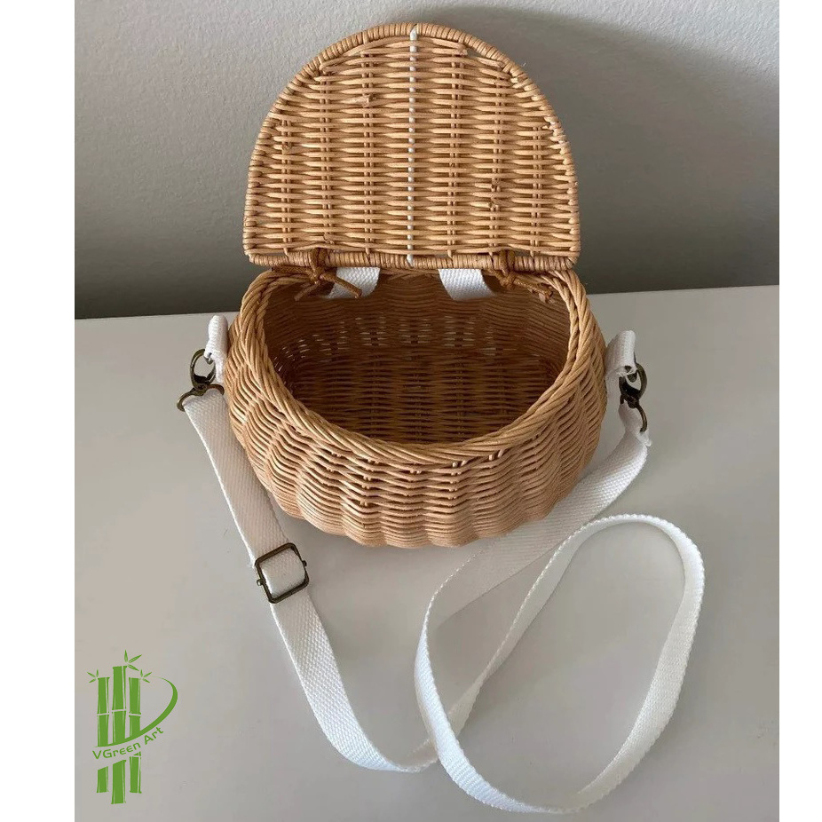 Small big Back Basket Children Bicycle Basket Handmade Rattan bag Basket kid's backpack