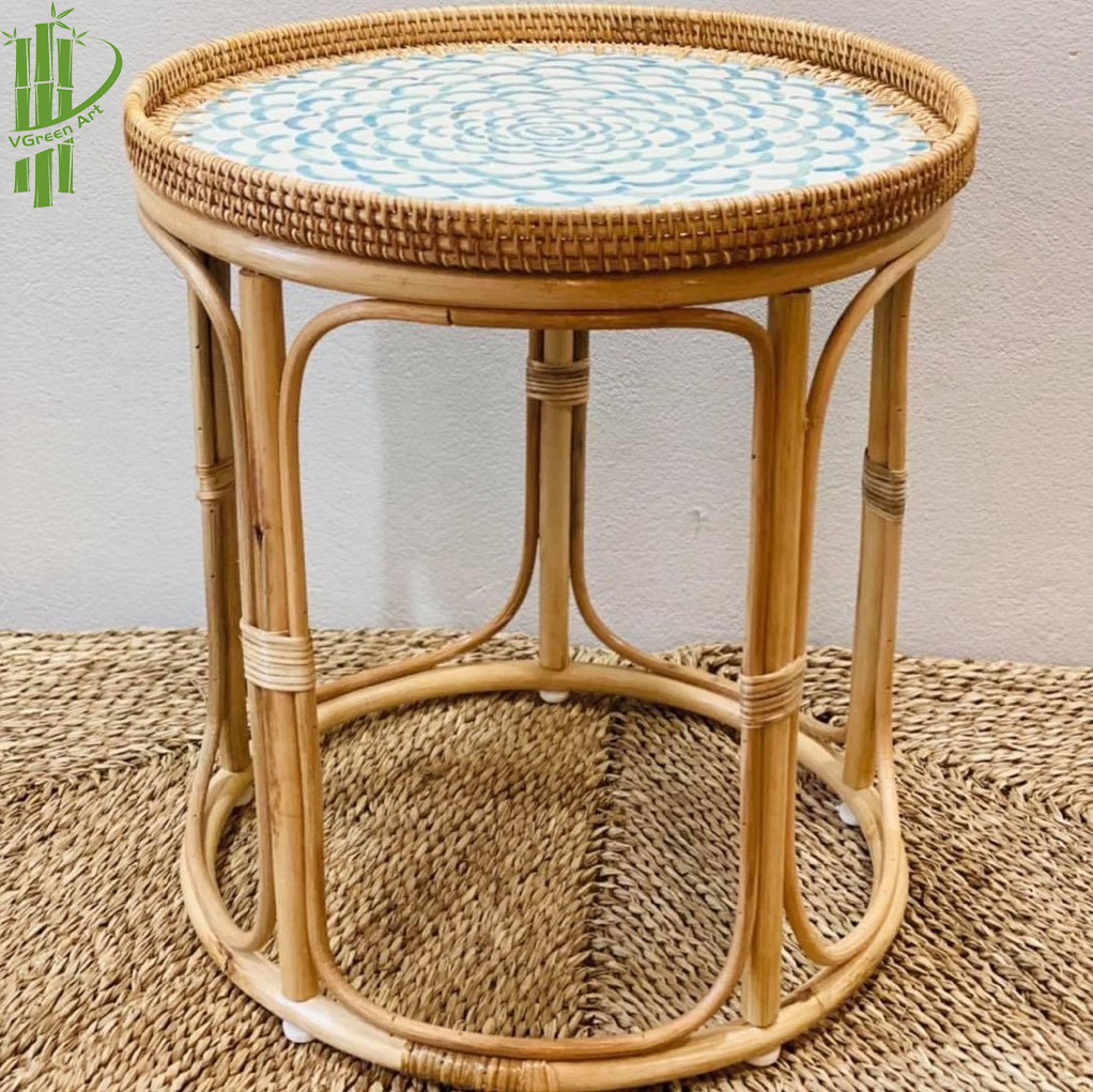 Handmade Rattan Plant Stand Pot Holder Bench Boho Decor Gift, Natural Rattan Chair From Vietnam