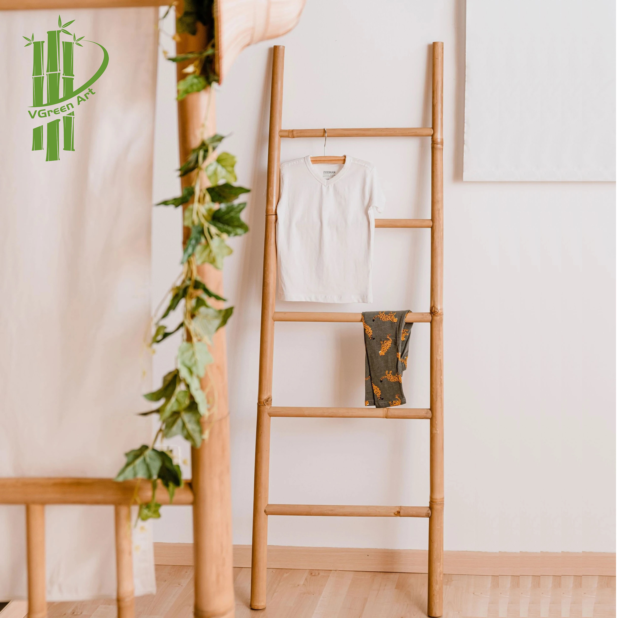 MINIMALIST STYLE Bamboo Ladder shelf Blanket Ladders Wood Decorative Ladder Towel Rack Towel household Quilt Rustic Home Decor