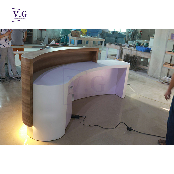 Factory Reception Desk Modern Design Front Desk Reception Table Solid Surface Reception Desk For Dental and SPA