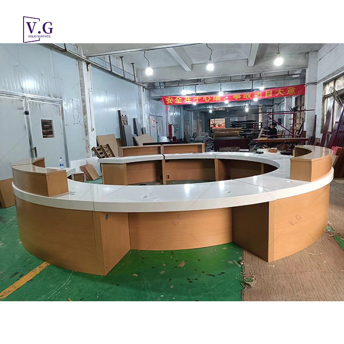 Large Modern Design Hospital Round Reception Desk Half Round Reception Desk Curved Circular Reception Desk